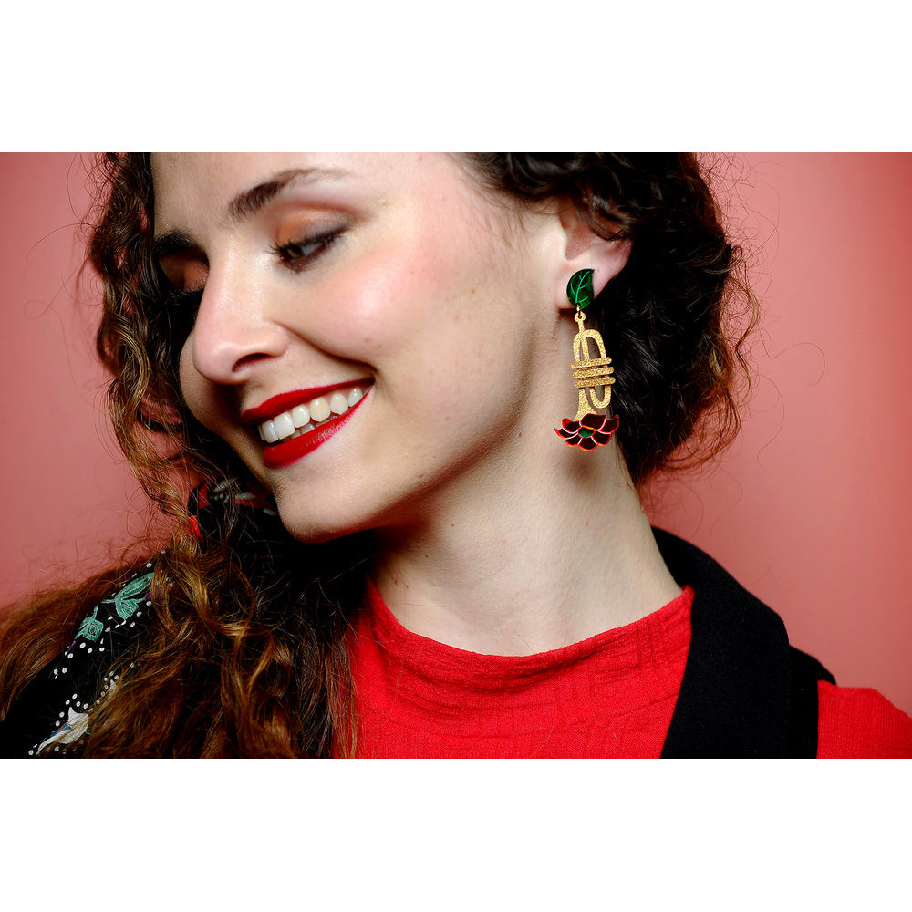 Trumpet with flower earrings by Laliblue 9