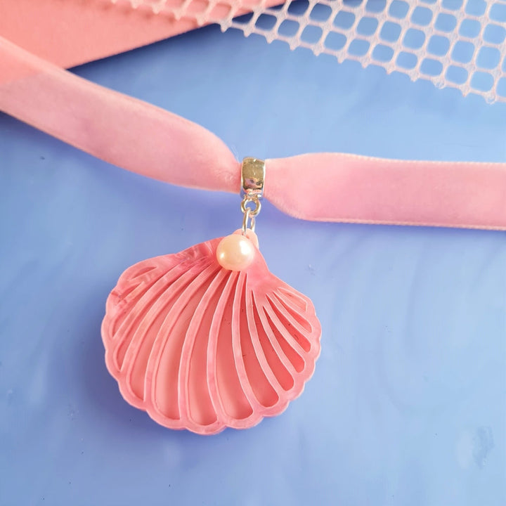 Pink Clam Shell Barbie Inspired Choker 1