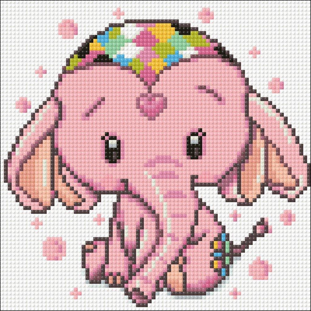 Pink Elephant CS2480 7.9 x 7.9 inches Crafting Spark Diamond Painting Kit