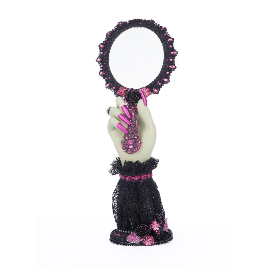 Pink Panic Hand Held Mirror with Hand by Katherine's Collection