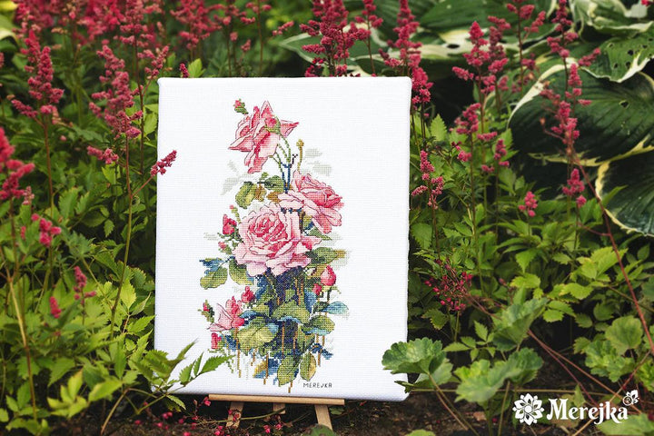 Pink Roses K-155 Counted Cross-Stitch Kit