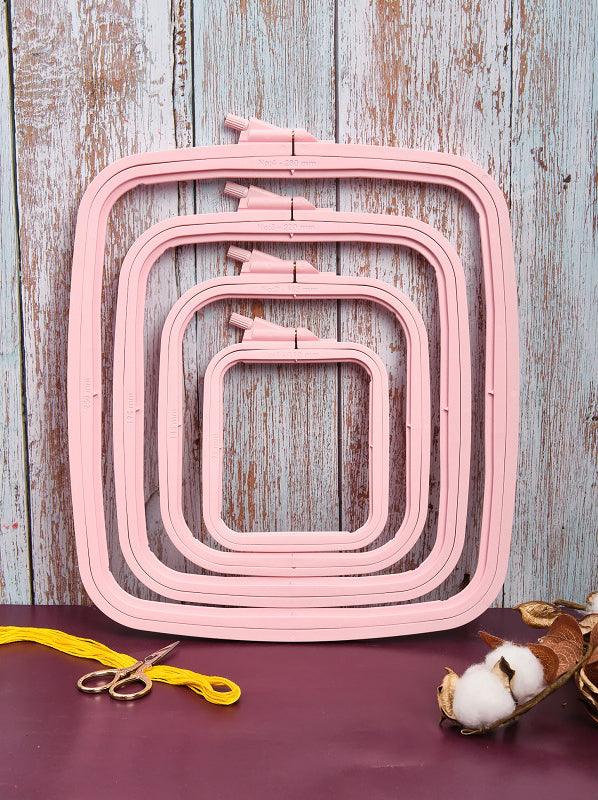 Plastic Square Hoop Nurge 170-12 Pastel Pink