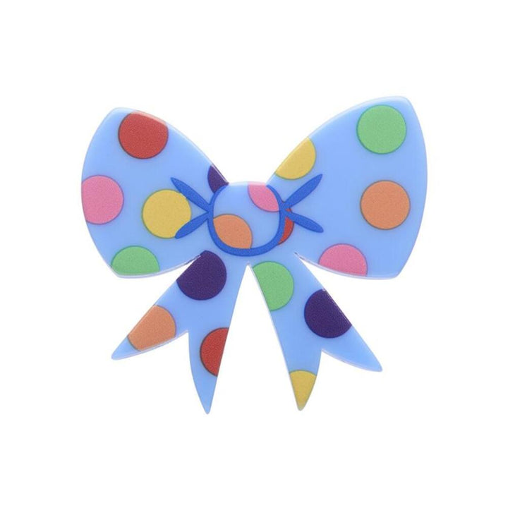 Polka Dot Bow Simplified Mini Brooch Blue by Erstwilder