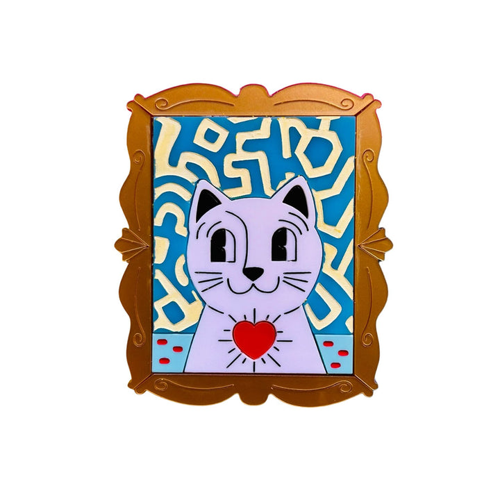 Pop Art / Contemporary Art Style Cat Acrylic Brooch by Makokot Design