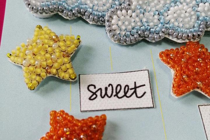 Postcard cross-stitch kit - Among stars and clouds AOO-001