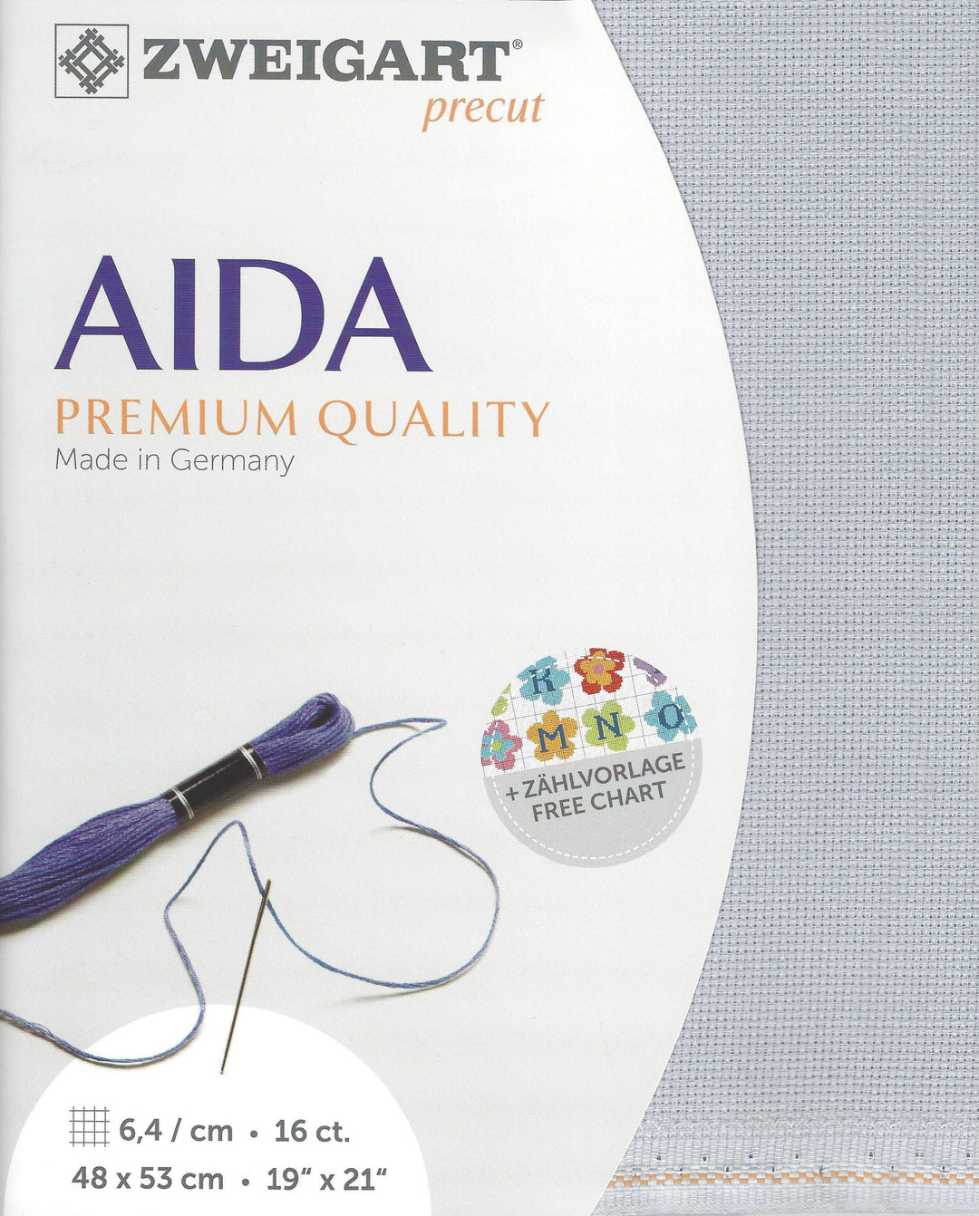 Precut Zweigart Aida 3251/713 Steel-Grey
