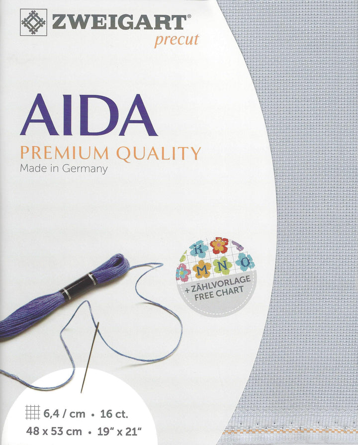 Precut Zweigart Aida 3251/713 Steel-Grey