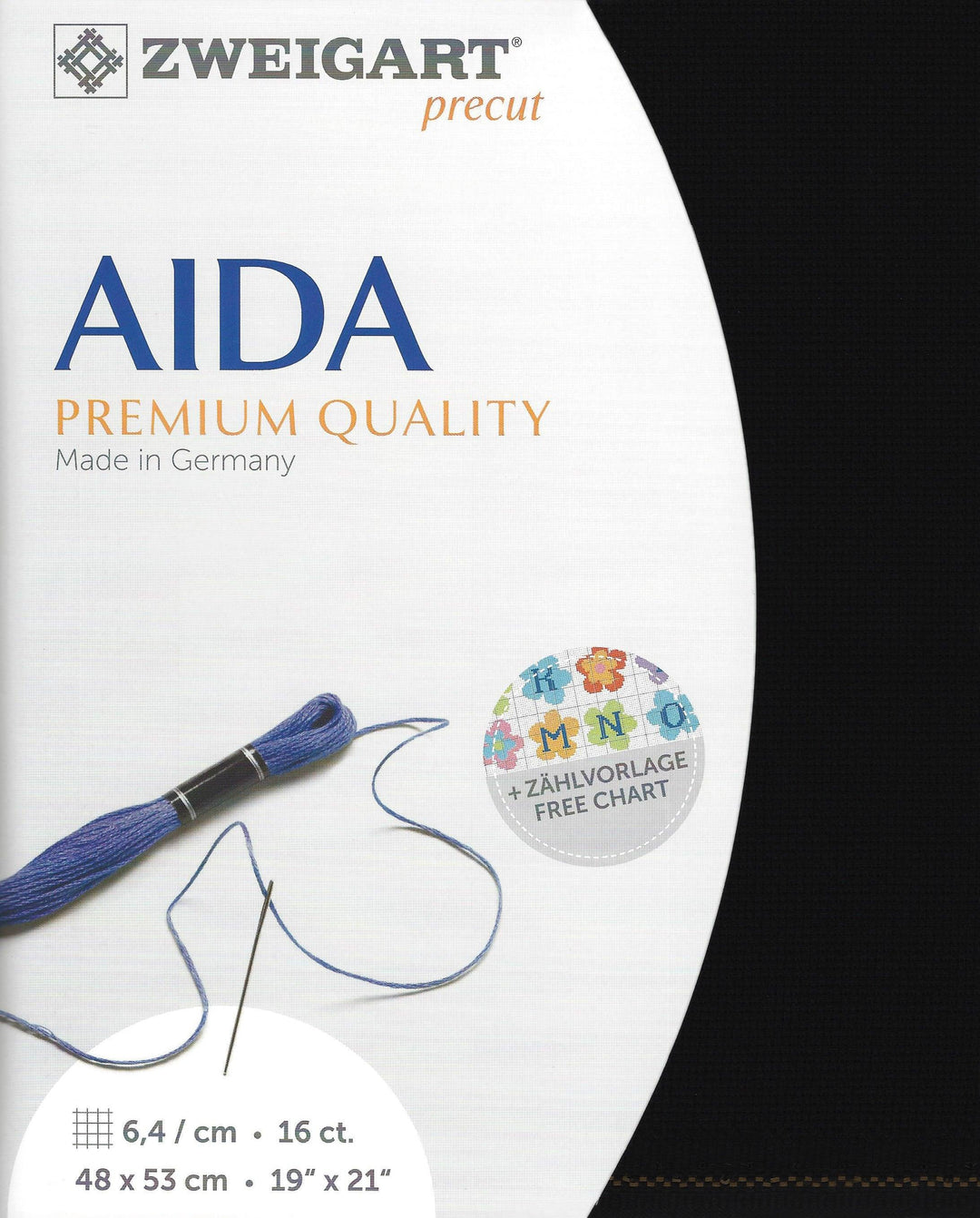 Precut Zweigart Aida 3251/720 Black