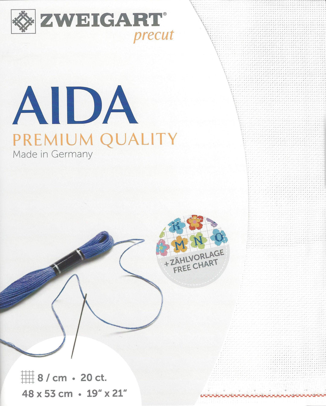 Precut  Zweigart Aida extra fine 20 count Antique White 3326/101