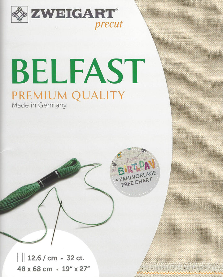 Precut  Zweigart Belfast 32 count Flax 3609/52