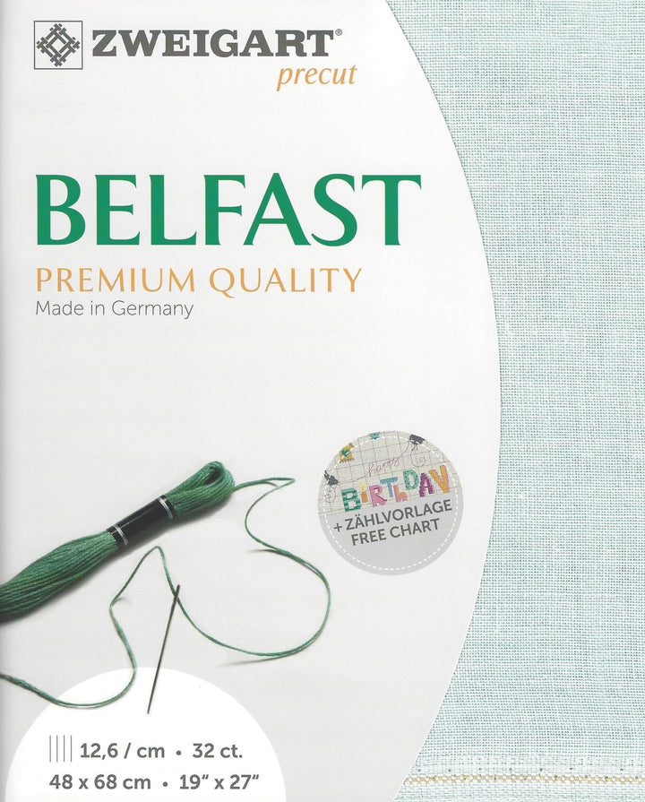 Precut Zweigart Belfast 32 count Greyish Blue 3609/7106