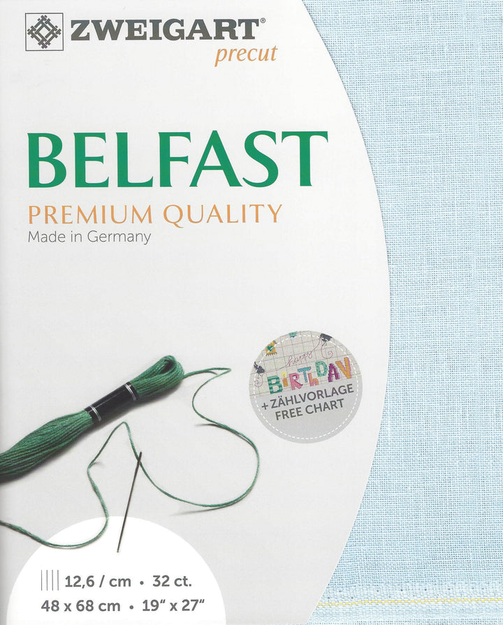 Precut  Zweigart Belfast 32 count Ice Blue 3609/562