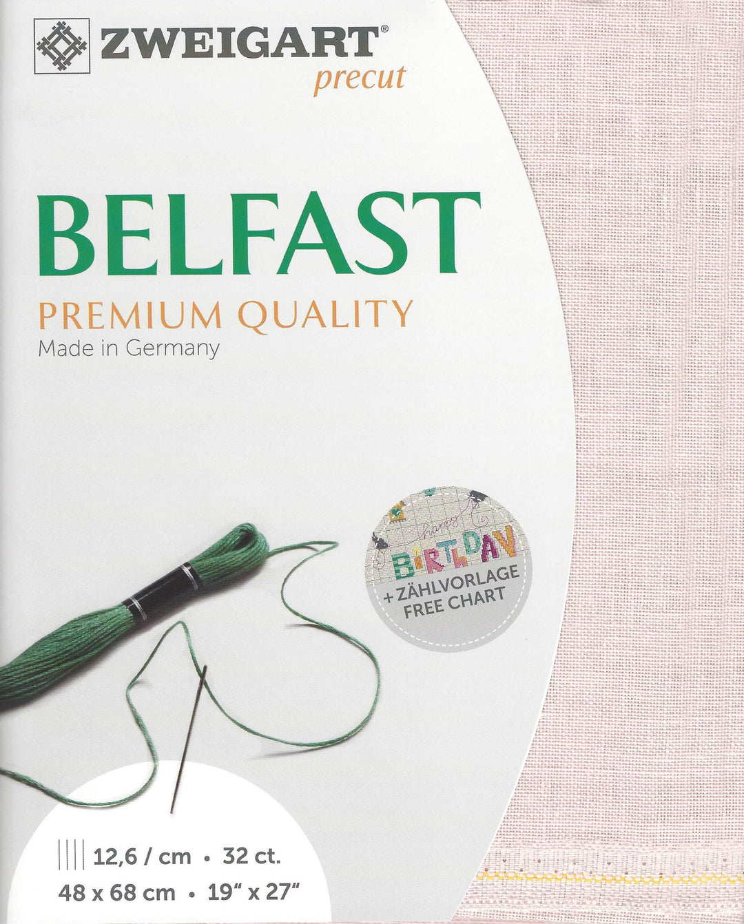 Precut Zweigart Belfast 32 count Rose Blush 3609/4115