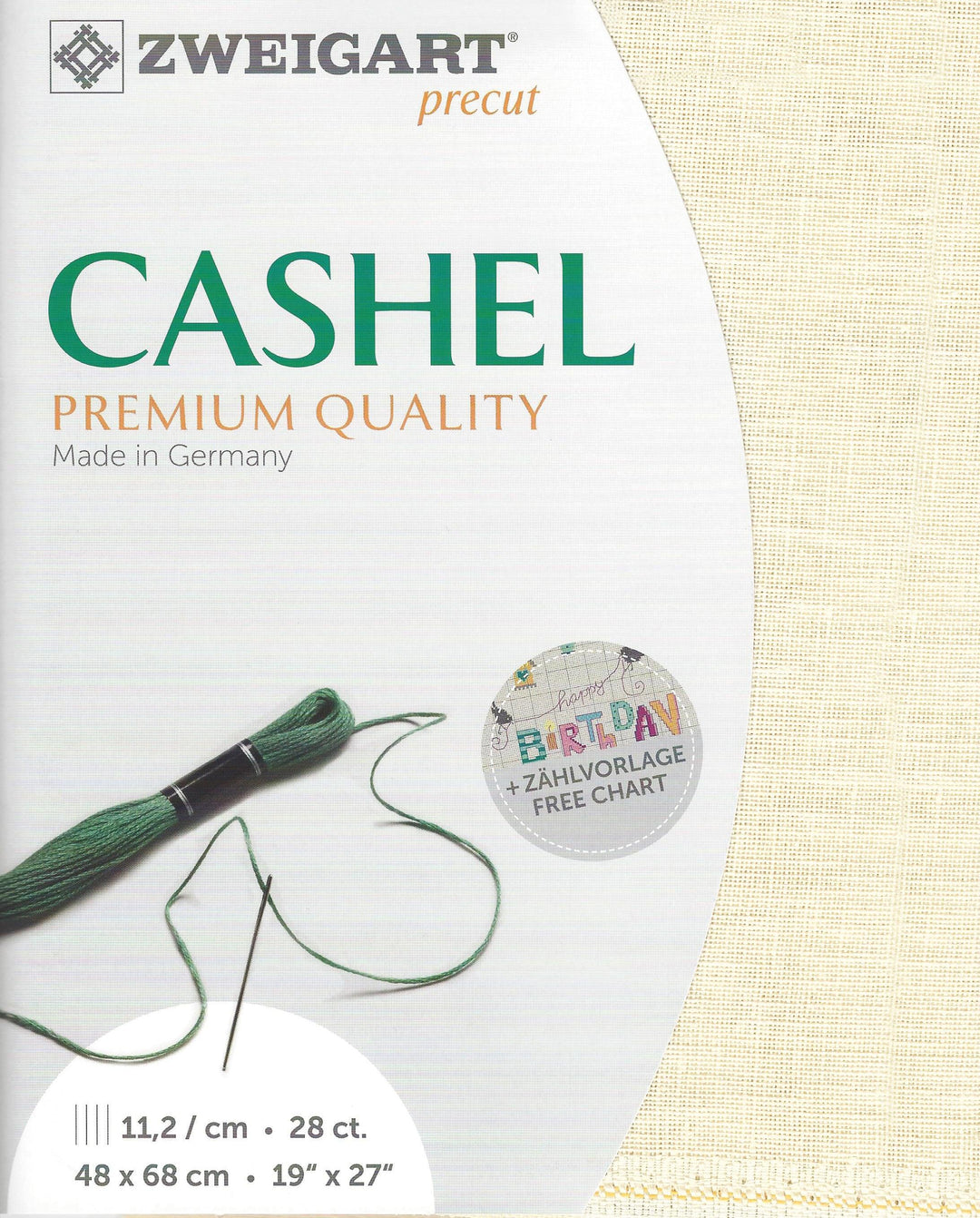 Precut Zweigart Cashel 28 count Cream 3281/222