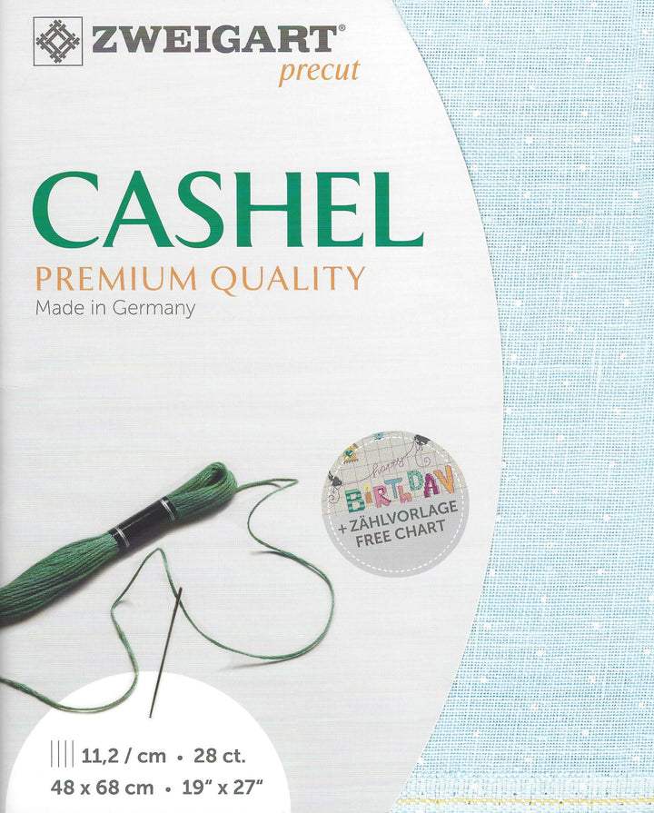 Precut Zweigart Cashel Mini Dots 28 count Blue with White Mini Dots 3281/5469