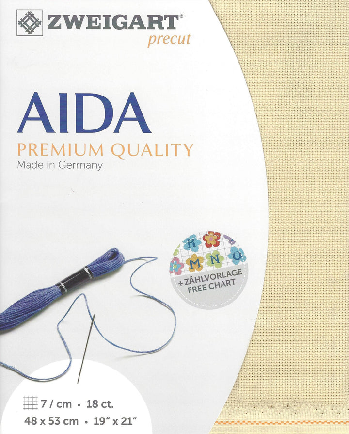 Precut Zweigart Fein-Aida 18 count Dark Ecru 3793/3740