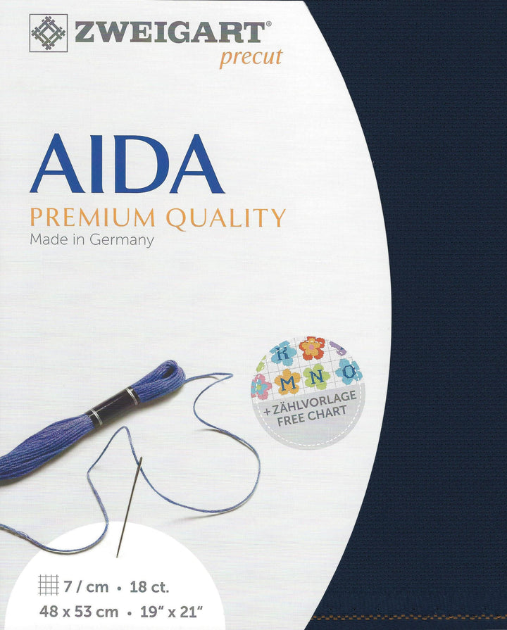 Precut  Zweigart Fein-Aida 18 count Navy 3793/589