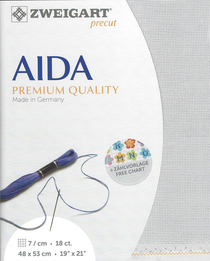 Precut Zweigart Fein-Aida 18 count Pearl Gray 3793/705