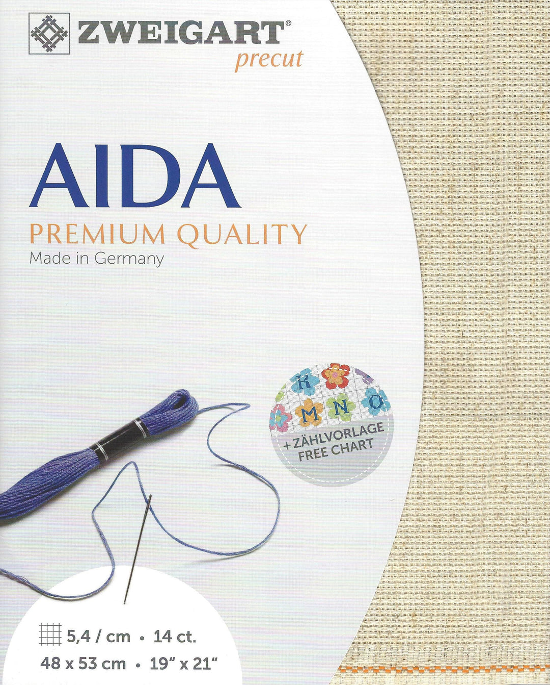 Precut Zweigart Rustico-Aida 14 count Wheat 3279/54