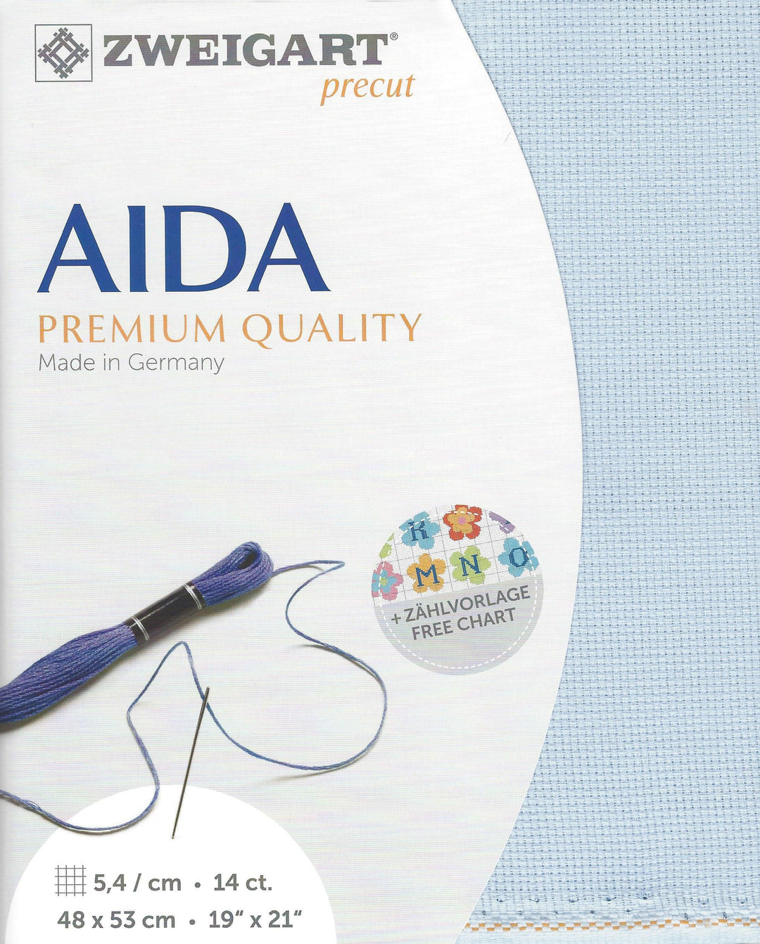 Precut Zweigart Stern-Aida 3706/5130 Pale Blue