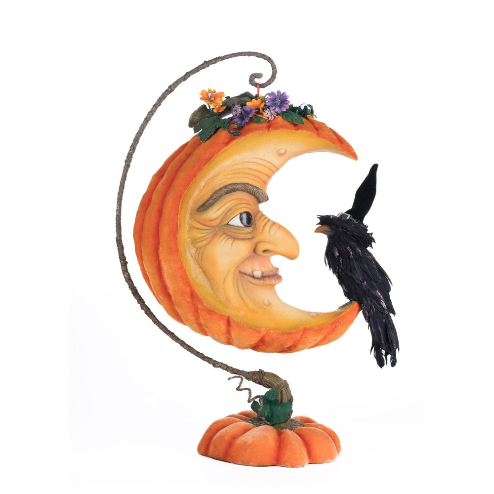 Pumpkin Moon Witch Wall Piece  or Tabletop by Katherine's Collection