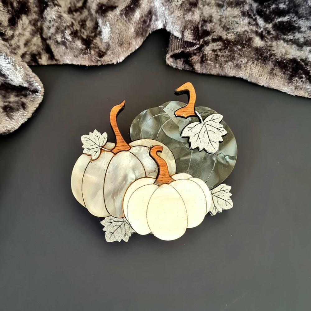 Pumpkin Patch Trio Brooch or Necklace - Three Colours by Cherryloco Jewellery 4