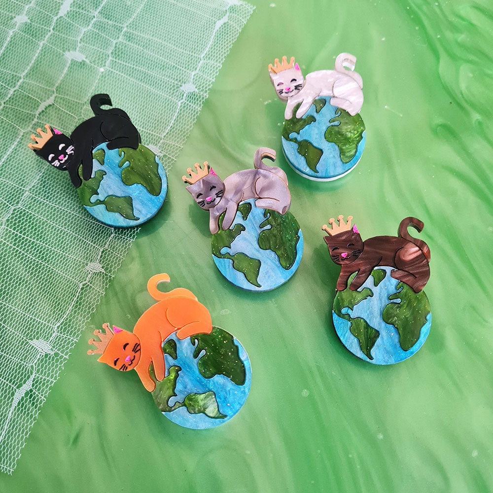 Queen Of The World Cat Brooch Pin by Cherryloco Jewellery 2