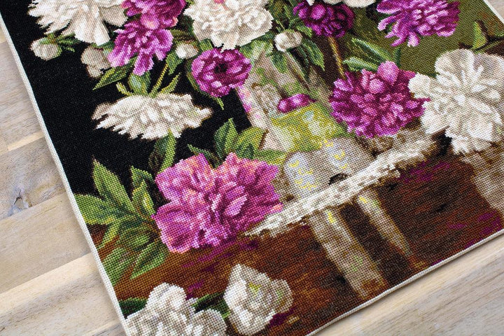 Red and White Peonies B608L Counted Cross-Stitch Kit