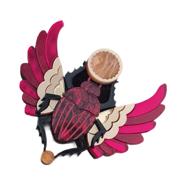 Red Winged Scarab Beetle Brooch by Cherryloco Jewellery 1