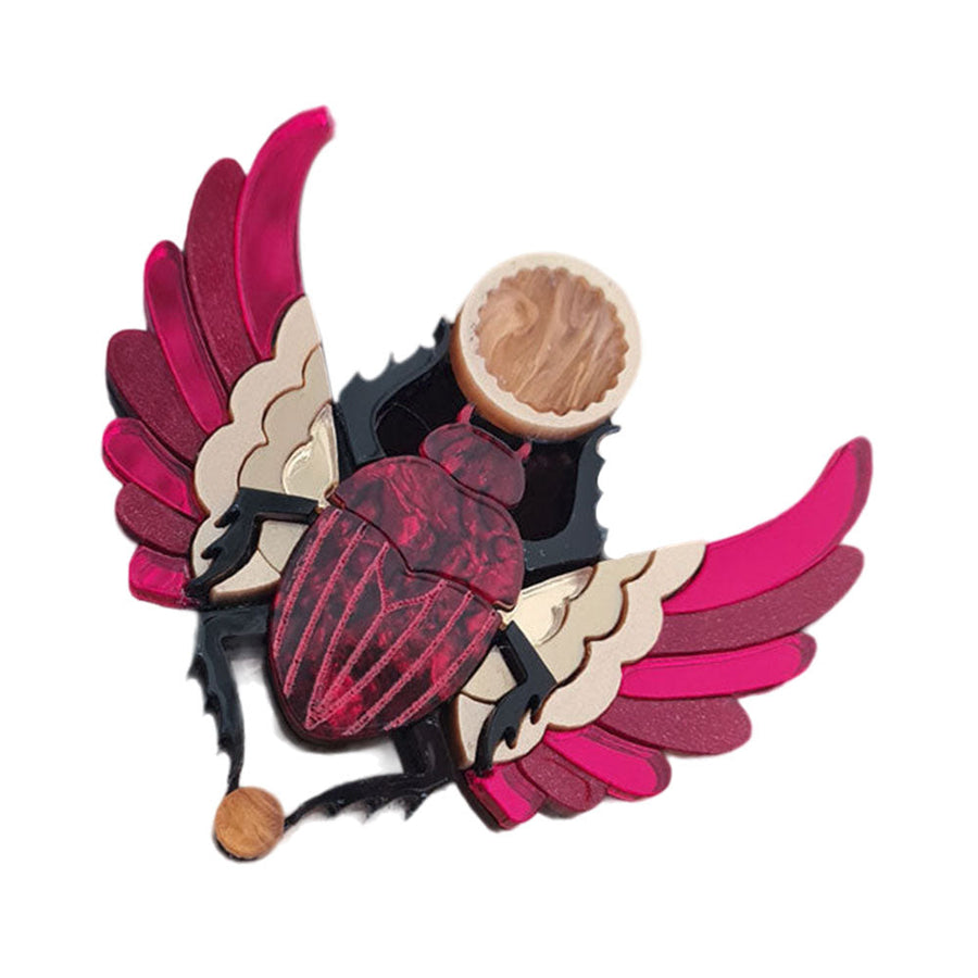 Red Winged Scarab Beetle Brooch by Cherryloco Jewellery 1