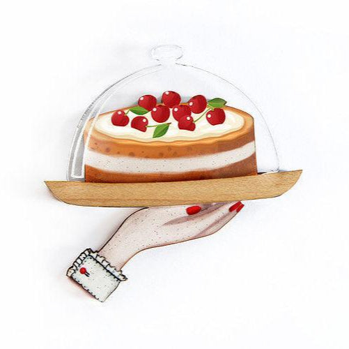 Retro Cherry Cake Brooch by Laliblue - Quirks!