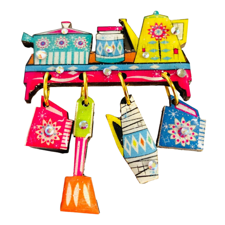 Retro Kitchen Essentials Brooch by Rosie Rose Parker - Quirks!