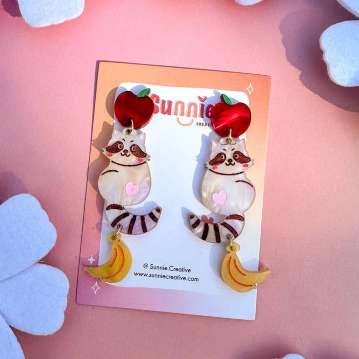 Ricky the Raccoon Earrings 2