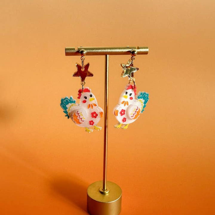 Rooster Earrings 3