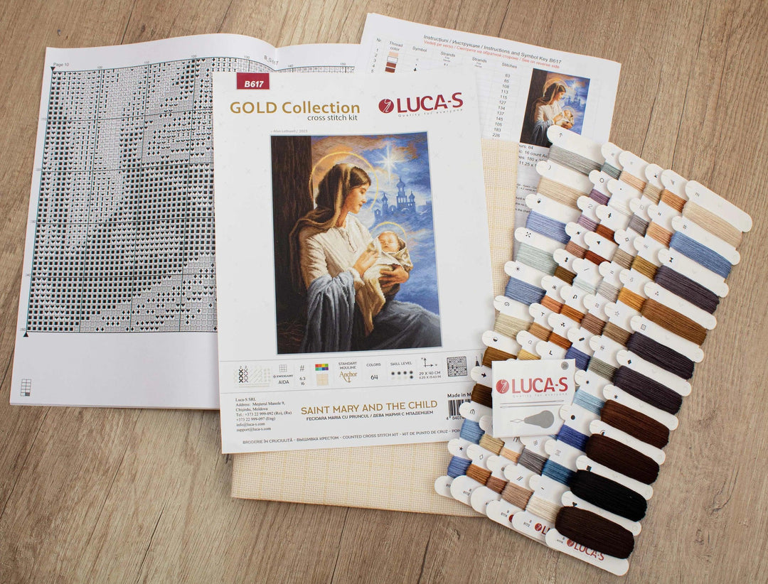 Saint Mary and The Child B617L Counted Cross-Stitch Kit