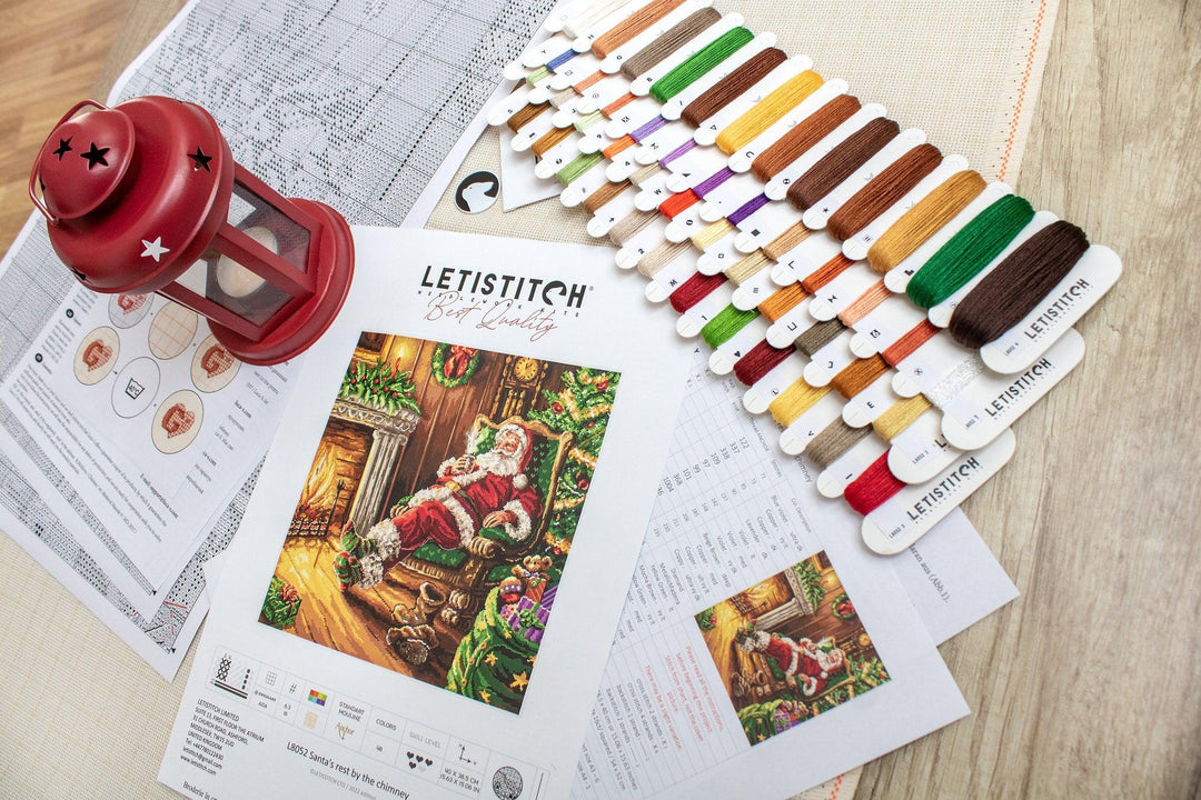 Santa's rest by the chimney L8052 Counted Cross Stitch Kit