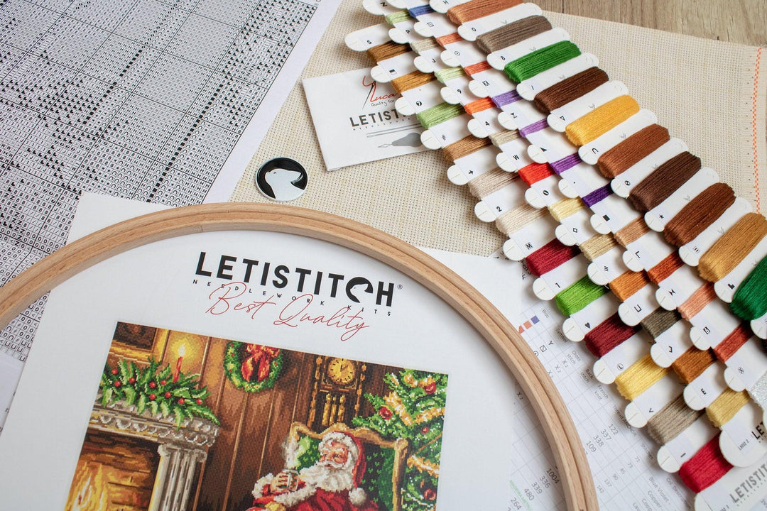 Santa's rest by the chimney L8052 Counted Cross Stitch Kit