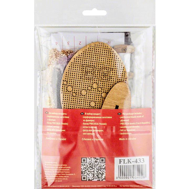 Set for embroidery with beads on wood FLK-433