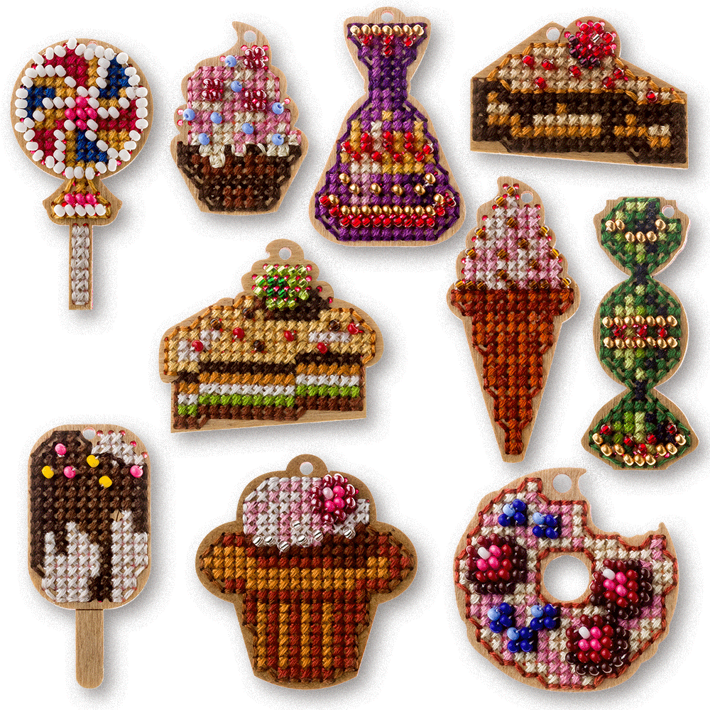 Set of blanks for embroidery on wood FLSW-003