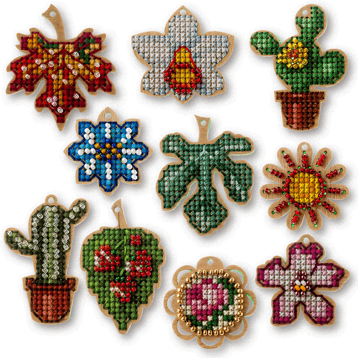 Set of blanks for embroidery on wood FLSW-006
