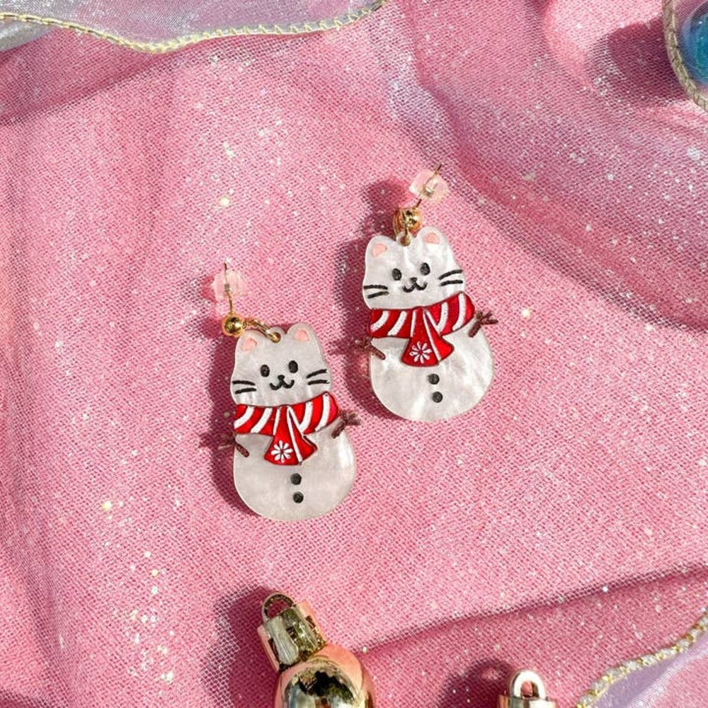 Snow Cat Earrings