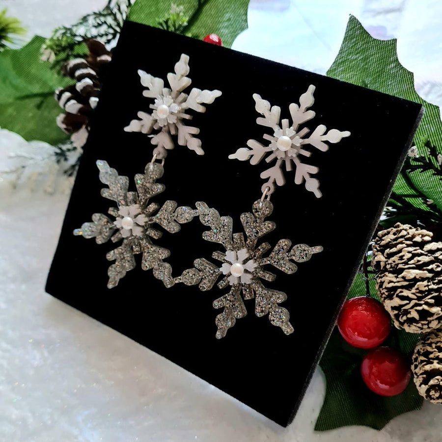 Snowflake Charm Earrings by Cherryloco Jewellery