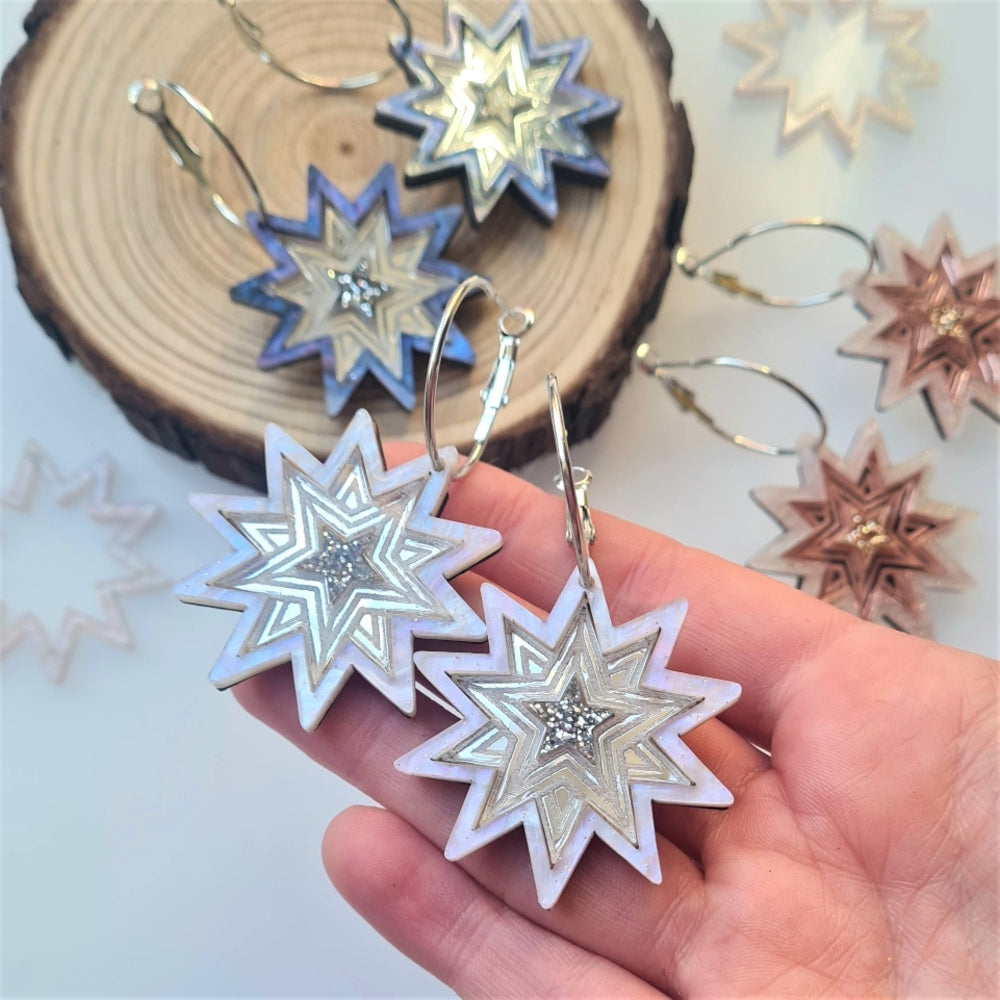 Starlight Hoop Earrings by Cherryloco Jewellery 2