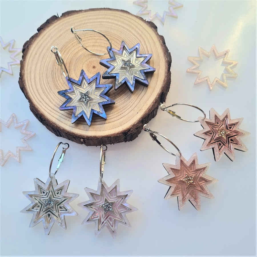 Starlight Hoop Earrings by Cherryloco Jewellery