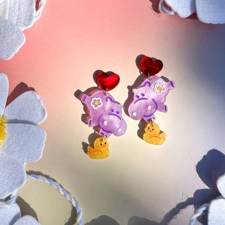 Susie the Hippo Earrings