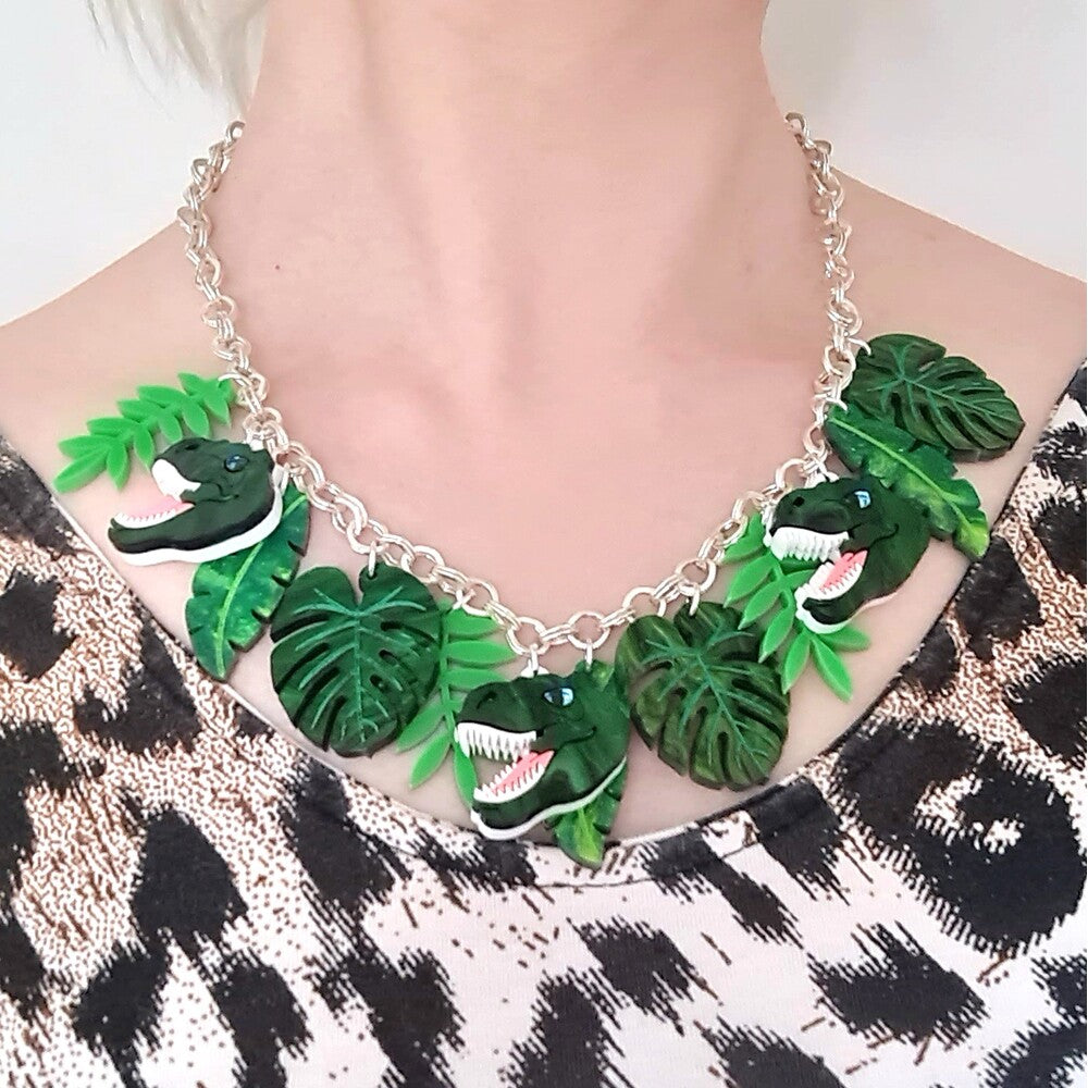 T Rex Dinosaur Charm Necklace by Cherryloco Jewellery 3