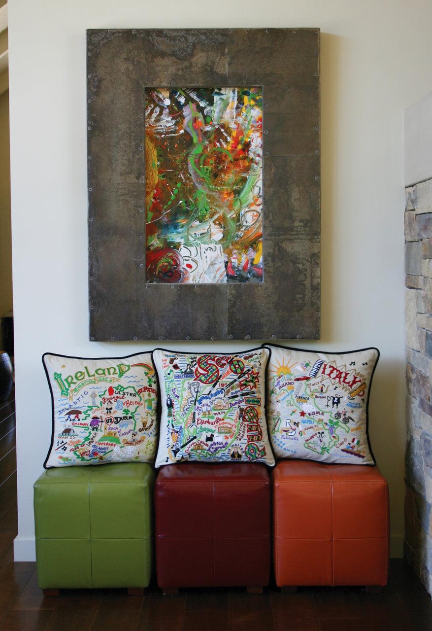 Texas Hand-Embroidered Pillow - Quirks!