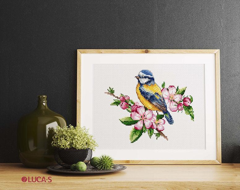 The blue tit  B1195L Counted Cross-Stitch Kit