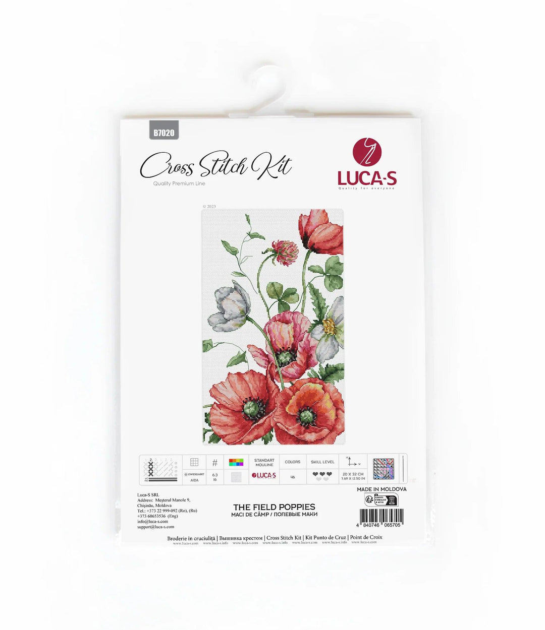 The Field Poppies B7020L Counted Cross-Stitch Kit