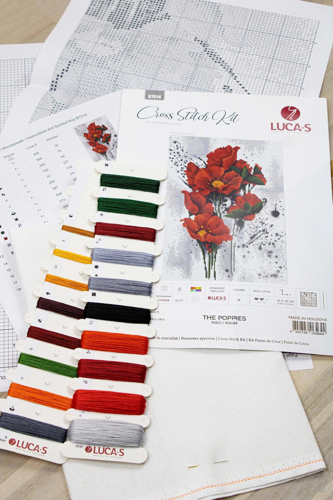 The Poppies B7014L Counted Cross-Stitch Kit